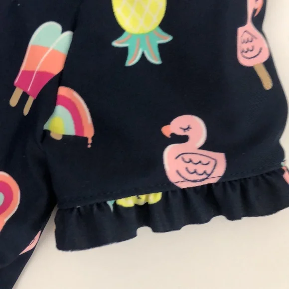 EUC Simple Joys by Carter’s Two Piece Short Sleeve Navy & Pink Swimsuit Size 5T - Picture 7 of 9
